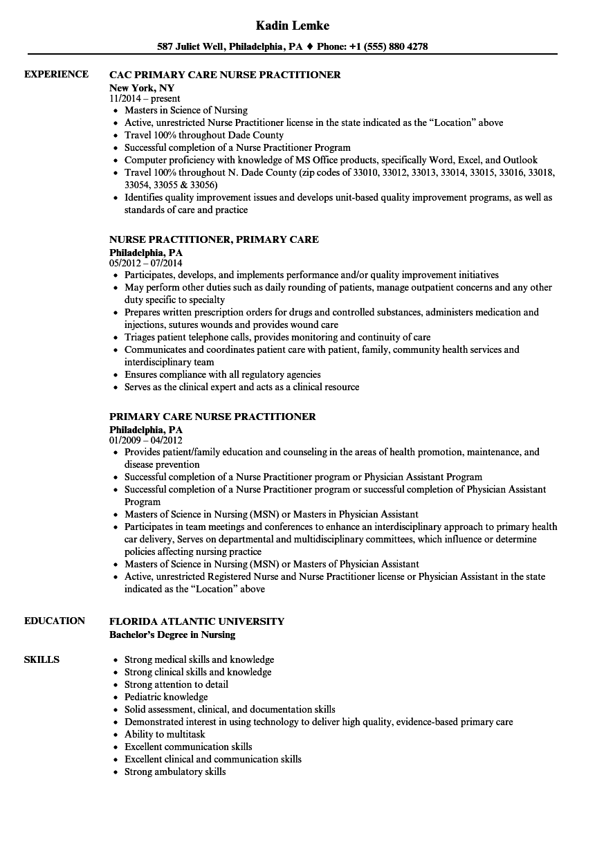 Nurse Practitioner Job Description Sample