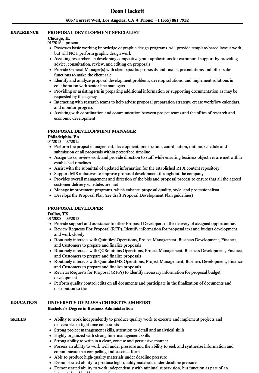 proposal resume format