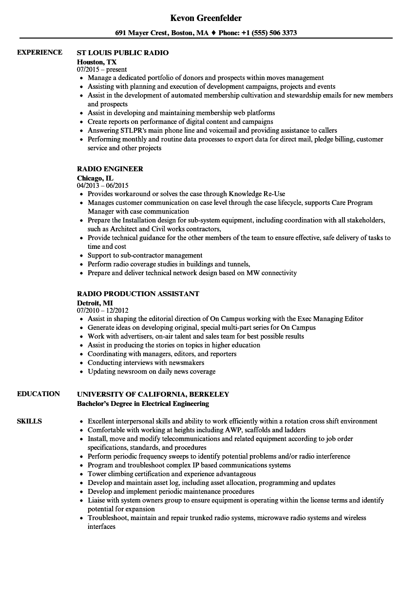 Tv presenter cv template August 14