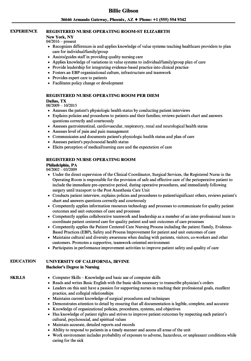 Operating Room Nurse Charting