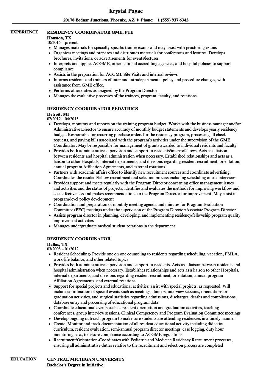 Sample Cv For Residency Letter Kairostools