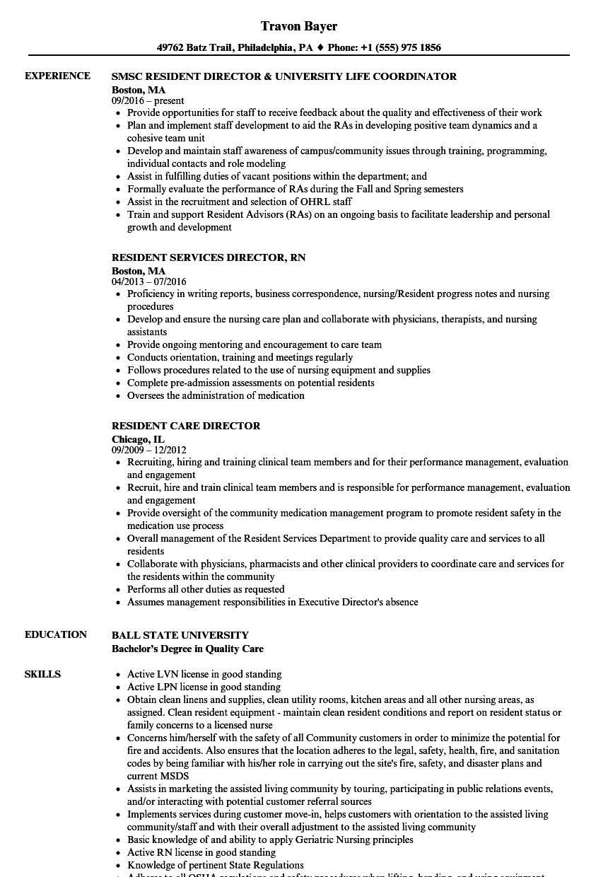 Resident program director job description