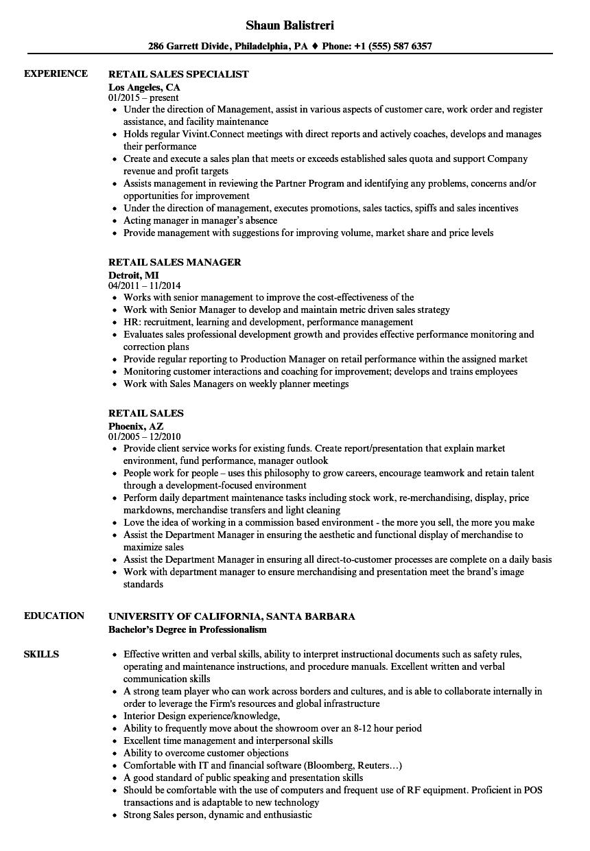 retail customer service resume bullet points