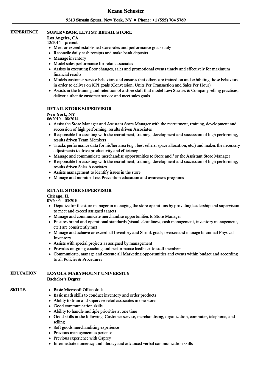Lunch Supervisor Resume Sample