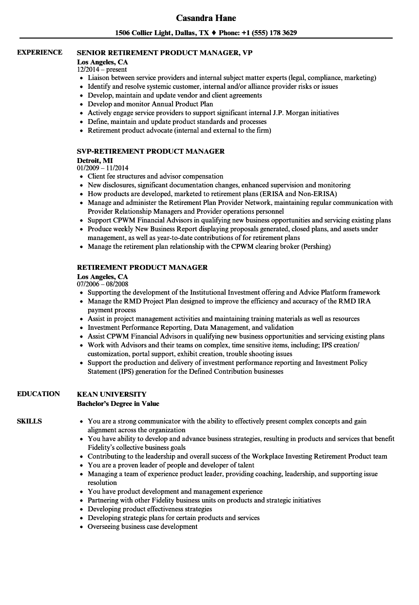 product manager cv