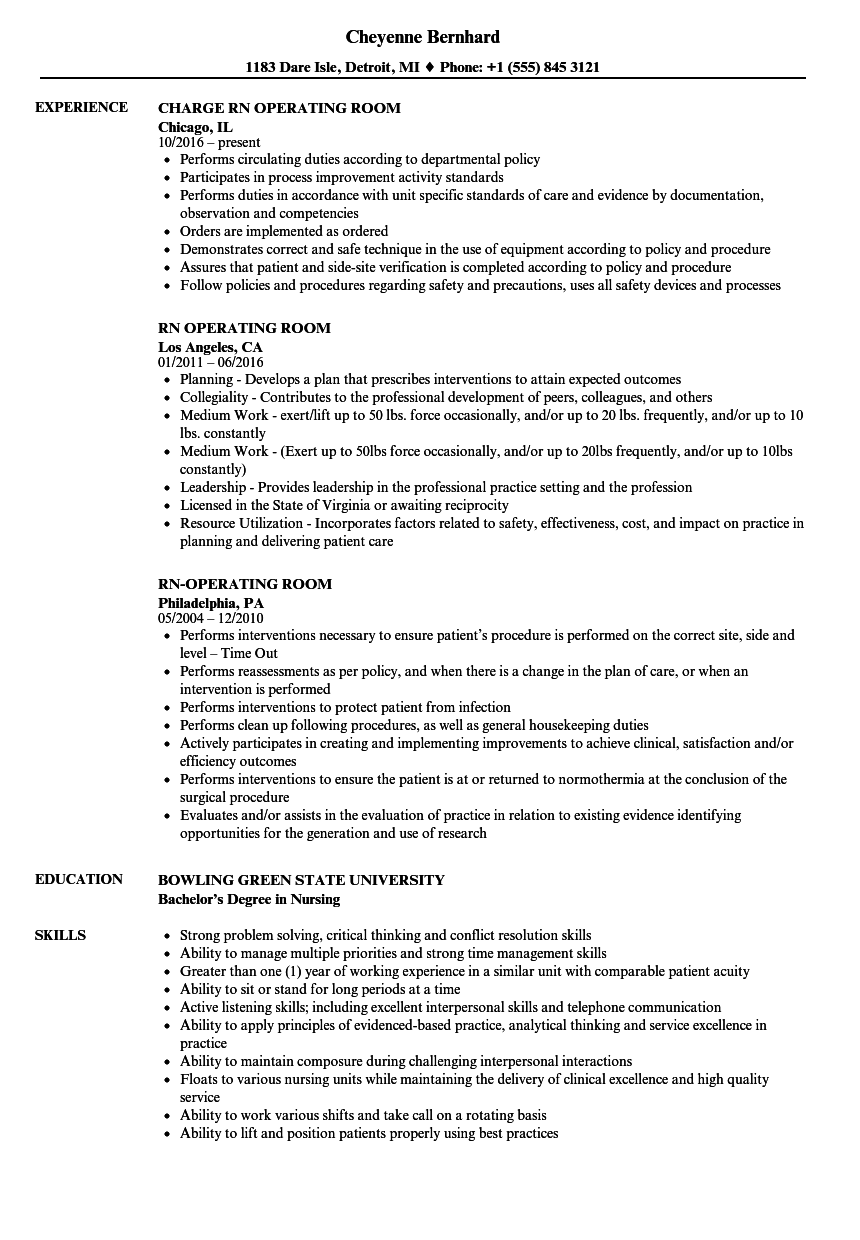 Operating Room Nurse Charting