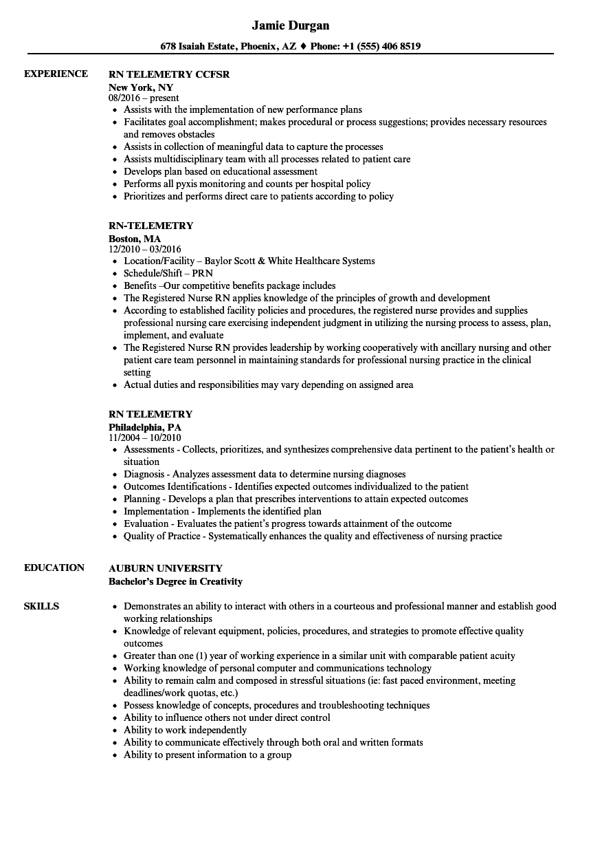 remote nurse resume examples