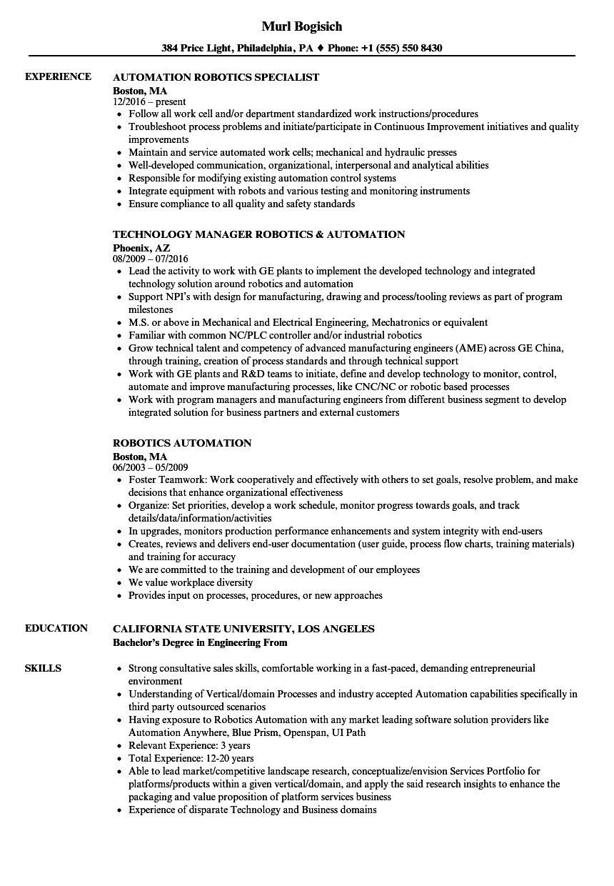 Automation Engineer Resume Samples | QwikResume automation engineer resume