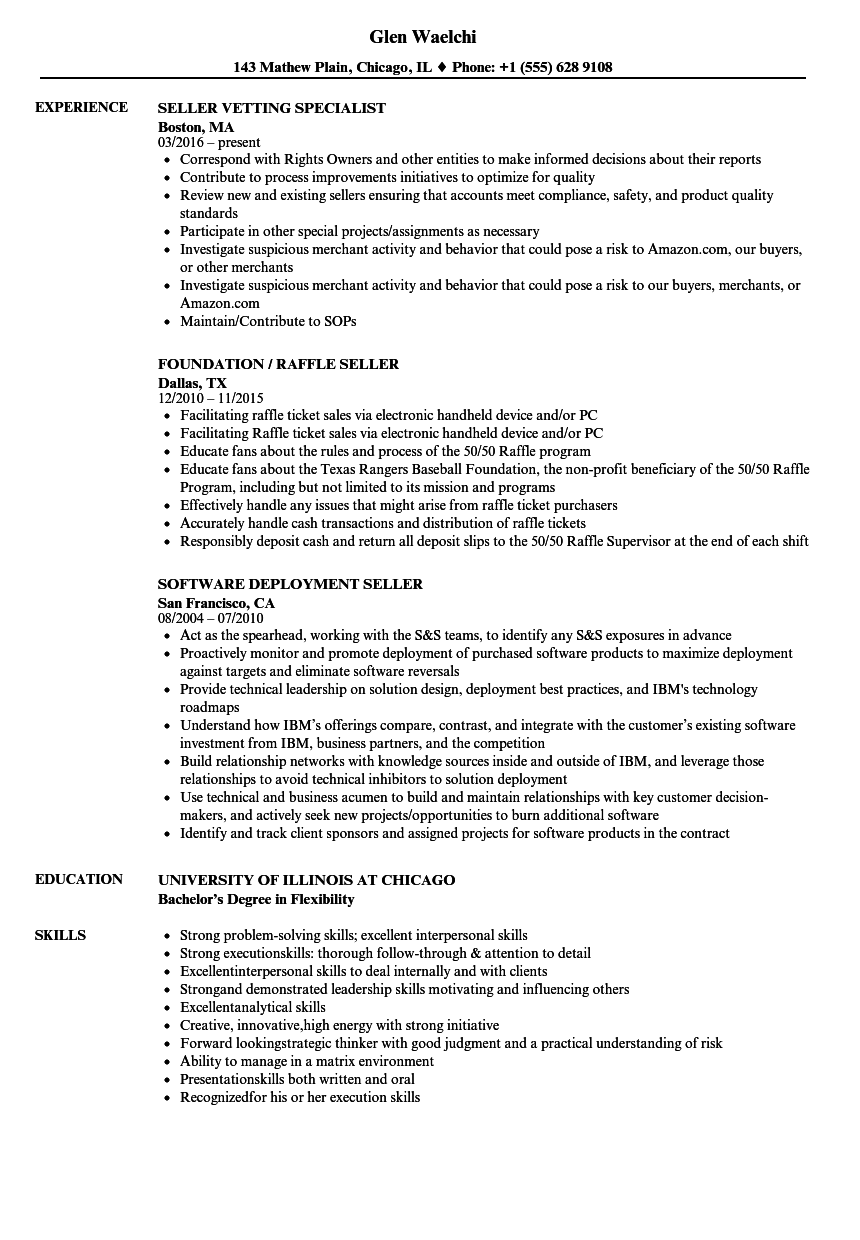 Seller Resume Samples Velvet Jobs Seller Resume Samples Velvet Jobs