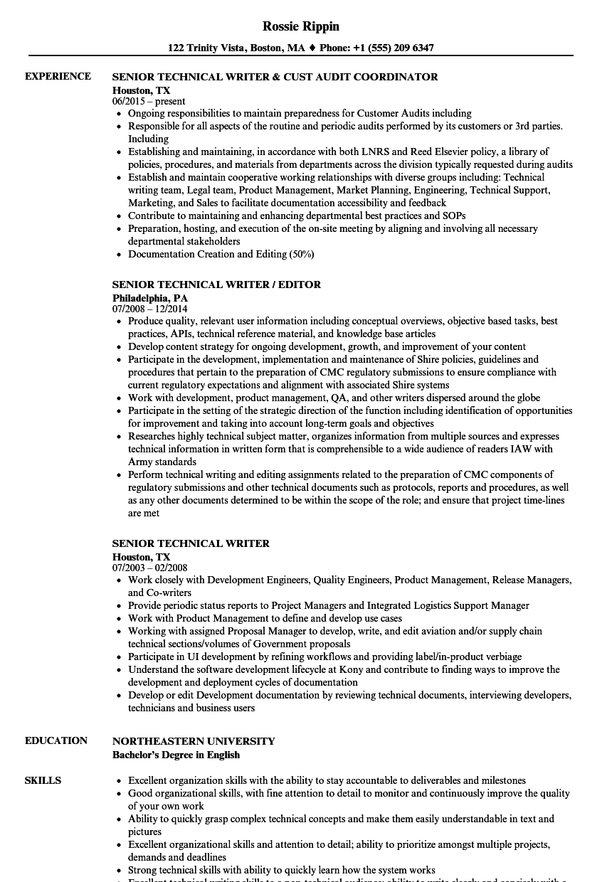 resume writer job