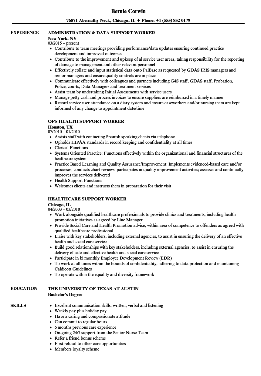 support job resume