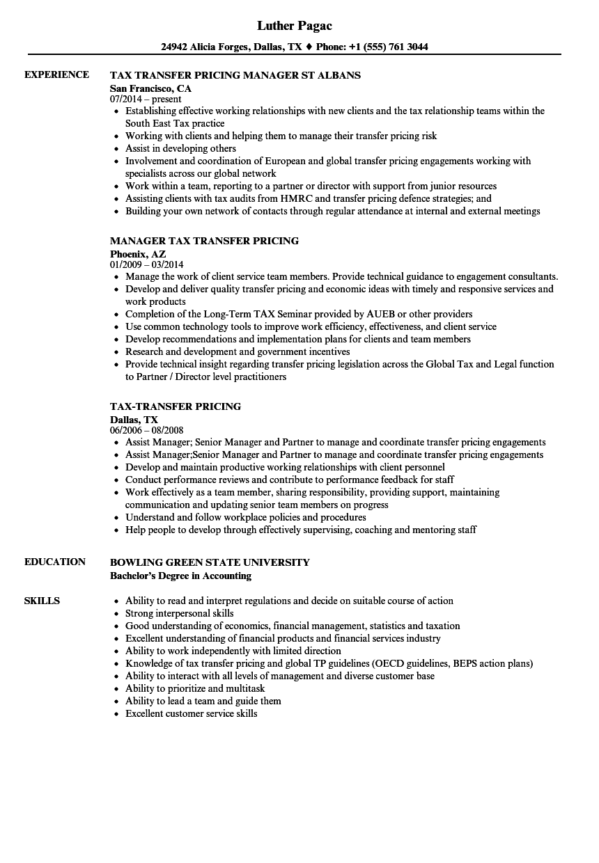 Transfer Pricing Template Agreement